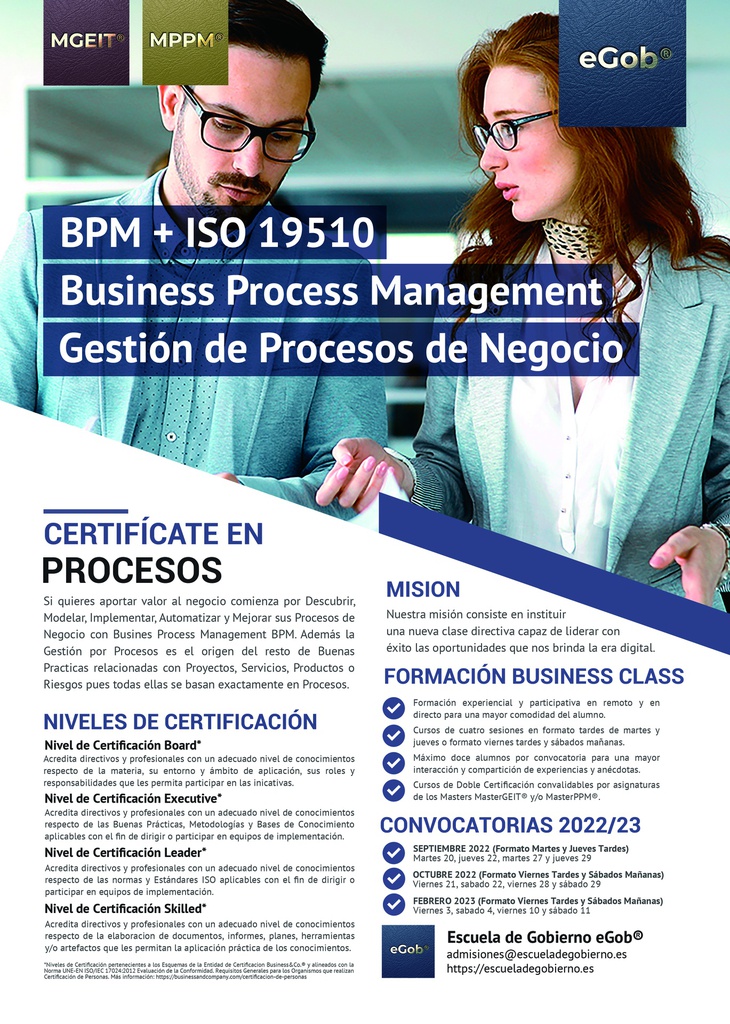 Curso Doble Certificación BPM + ISO 19510